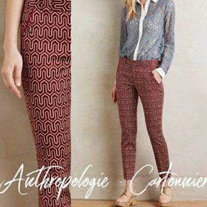 ANTHROPOLOGIE Patterned Charlie Trousers  SIZE 10